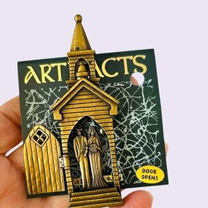 Vintage Brass JJ Wedding brooch